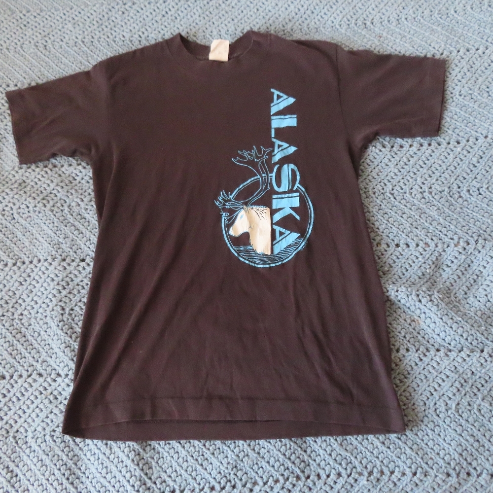 vintage 80s 1983 ace alaska tshirt select t M made in usa single stitch